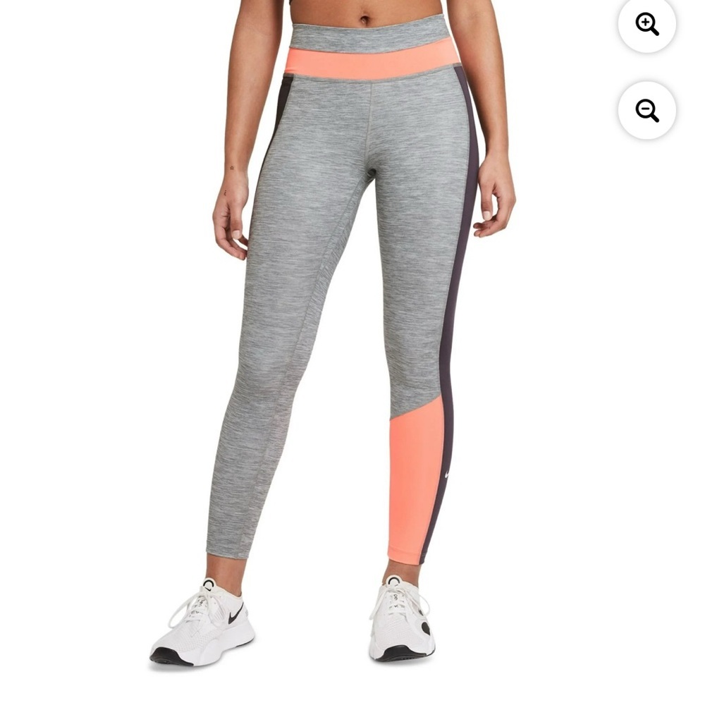 Nike Dri-Fit Colorblock Leggings - Gray, Black, Purple and Pink - Picture 8 of 9